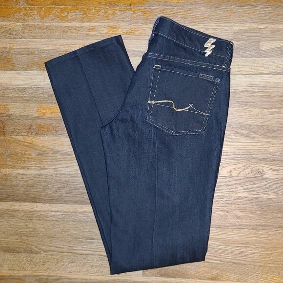 7 FOR ALL MANKIND 7FAM Gold Digger Straight Jeans, Size 29 - Picture 3 of 6